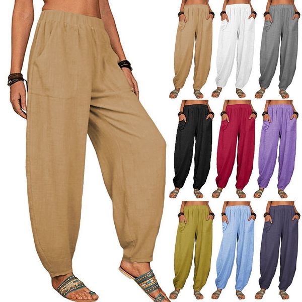 womens pants capris women harem summer casual vintage cotton linen elastic waist wide leg retro loose pockets female mom trousers s5xl 23081, Black;white
womens pants capris women harem summer casual vintage cotton linen elastic waist wide leg retro loose pockets female mom trousers s5xl 23081, Black;white