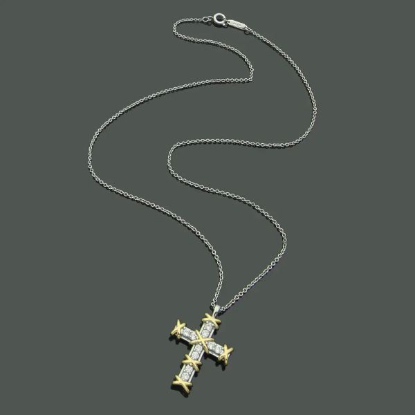 designer gold cross full diamond necklace luxury earring set styling original fashion classic bracelet women's jewelry gift with box ti, Silver
designer gold cross full diamond necklace luxury earring set styling original fashion classic bracelet women's jewelry gift with box ti, Silver