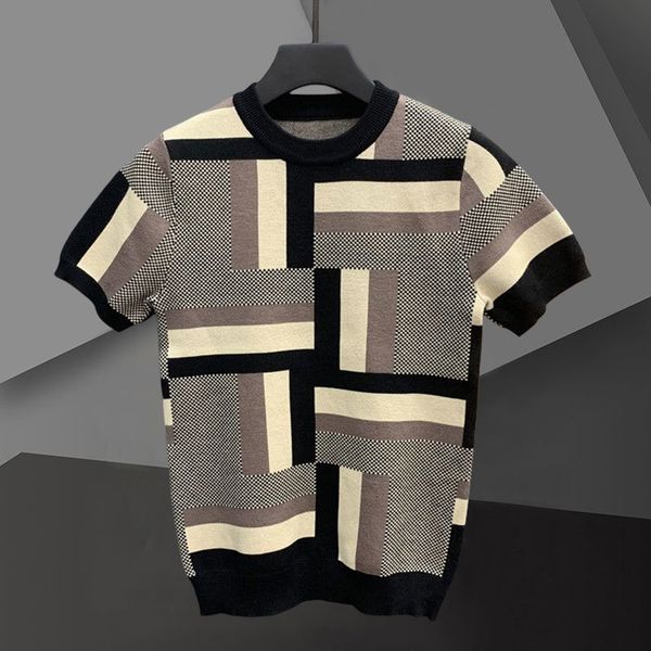 men's sweaters geometry pattern short sleeve tshirt korean slim bottomed shirt streetwear letter print knitted sweater male 230812, White;black
men's sweaters geometry pattern short sleeve tshirt korean slim bottomed shirt streetwear letter print knitted sweater male 230812, White;black