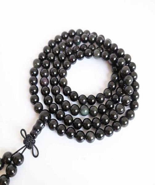 6mm natural obsidian round beads bracelets with rainbow eyes 108 prayer meditation mala bro501 beaded strands8313581, Black
6mm natural obsidian round beads bracelets with rainbow eyes 108 prayer meditation mala bro501 beaded strands8313581, Black