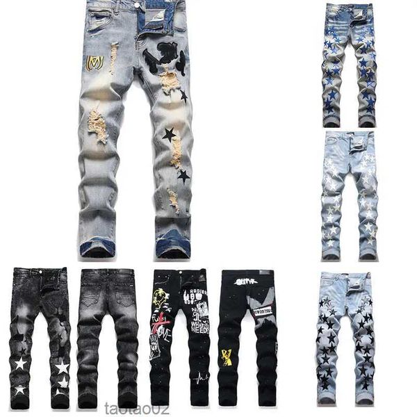 designer mens jeans high street america for men embroidery pants oversize ripped patch hole denim 2023 new fashion streetwear skinny slim pe, Blue
designer mens jeans high street america for men embroidery pants oversize ripped patch hole denim 2023 new fashion streetwear skinny slim pe, Blue