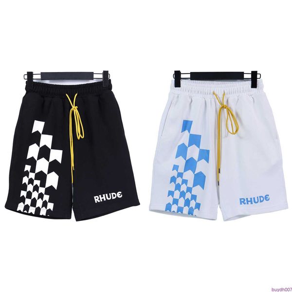 4ywf men's shorts rhude 23ss spring/summer new checkerboard letter printing loose casual drawstring, White;black
4ywf men's shorts rhude 23ss spring/summer new checkerboard letter printing loose casual drawstring, White;black
