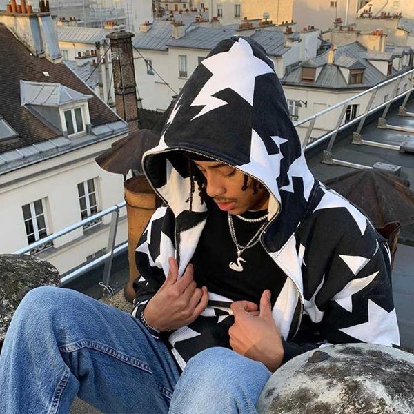 2023 men star printed hoodies harajuku high street hooded sweatshirts y2k streetwear hip hop gothic zip up loose jacket coats, Black
2023 men star printed hoodies harajuku high street hooded sweatshirts y2k streetwear hip hop gothic zip up loose jacket coats, Black