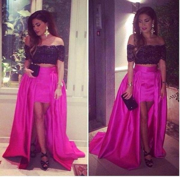 unique two piece prom dresses party evening gowns black and fuchsia high low prom gowns lace off the shoulder pageant dresses7960285
unique two piece prom dresses party evening gowns black and fuchsia high low prom gowns lace off the shoulder pageant dresses7960285