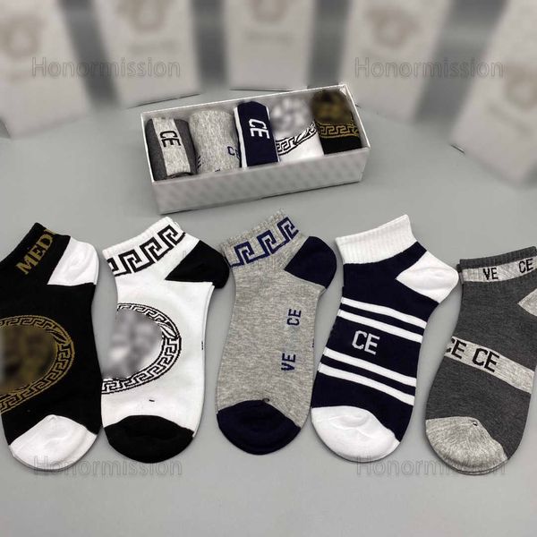 designer luxury versages socks fashion mens and womens casual cotton breathable 5 pairs sock with box 0814, Black
designer luxury versages socks fashion mens and womens casual cotton breathable 5 pairs sock with box 0814, Black