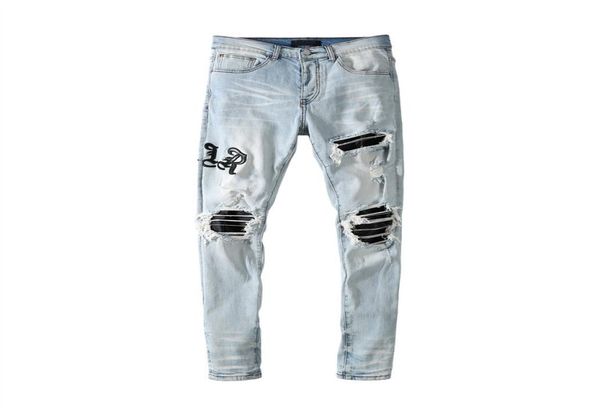 men039s jeans light blue pierced matte letter collage european and american high street5958771
men039s jeans light blue pierced matte letter collage european and american high street5958771
