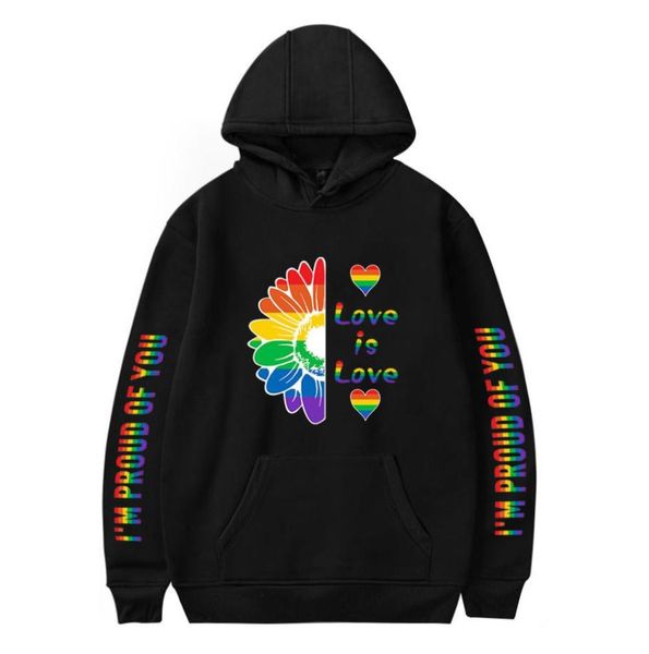 lgbt lesbian gay pride womenmen hoodies sweatshirts streetwear hip hop fleece pullover hooded jacket love is love lgbtq clothes4139008, Black
