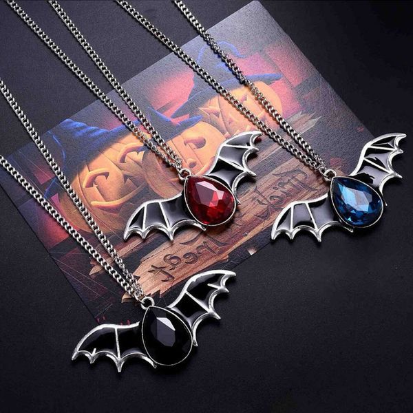 designer jewelry halloween bat necklace female personalized punk oil dropping couple pendant men's sweater chain jewelry high fashion, Silver
designer jewelry halloween bat necklace female personalized punk oil dropping couple pendant men's sweater chain jewelry high fashion, Silver