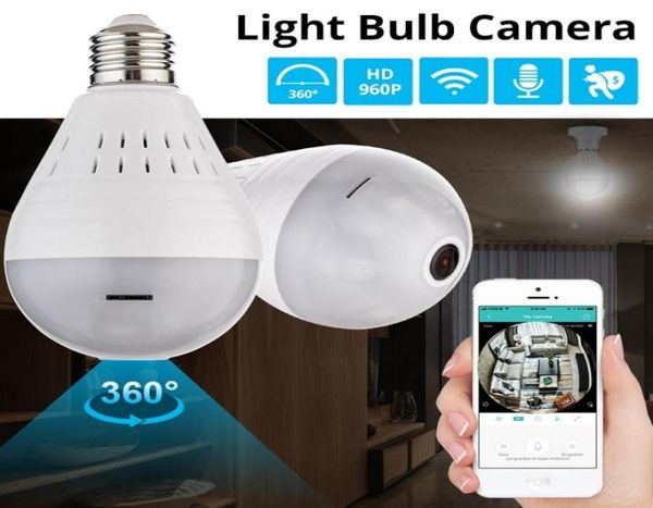 

bulb light wireless 960p ip camera wifi 360 degree security cctv cameras panoramic fisheye night vision lamp mini camara70663829465335