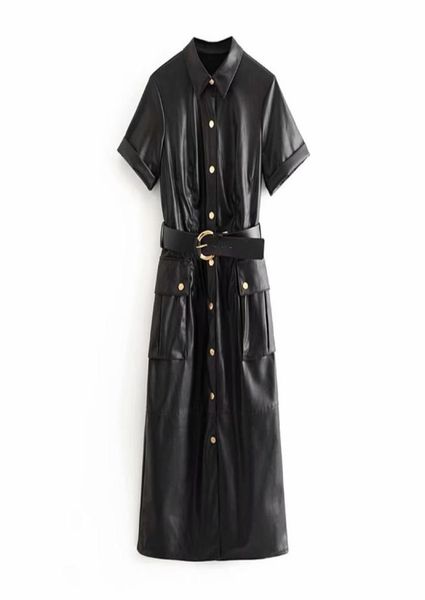 fashion pu faux leather dress women short sleeve solid casual dress stylish turn down collar pockets dresses with belt vestidos9562786, Black;gray
fashion pu faux leather dress women short sleeve solid casual dress stylish turn down collar pockets dresses with belt vestidos9562786, Black;gray