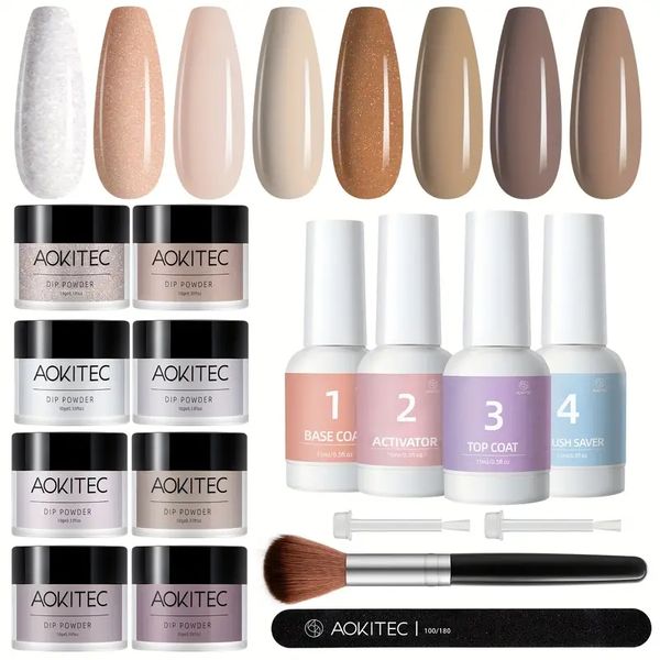 aokitec 16pcs dip powder nail kit fall nude ceramic color glitter dipping powder starter set diy salon dip system liquid nails art kits
aokitec 16pcs dip powder nail kit fall nude ceramic color glitter dipping powder starter set diy salon dip system liquid nails art kits