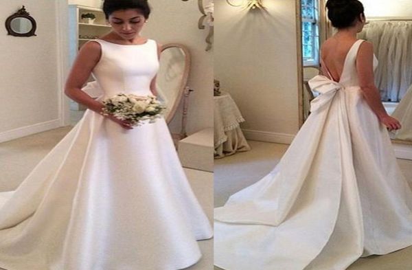 but simple satin backless wedding dress elegant bateau a line sweep train bare back bridal gown dresses vestido7128269, White
but simple satin backless wedding dress elegant bateau a line sweep train bare back bridal gown dresses vestido7128269, White