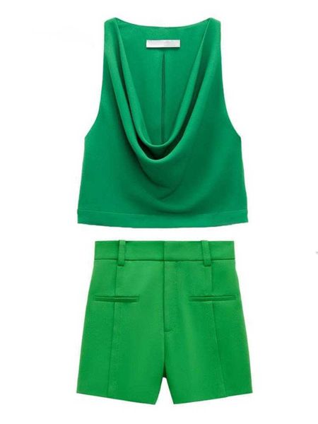 women s two piece pants zar solid color silk satin texture drape neckline crop high waist wide leg shorts ladies suit 230307, White
women s two piece pants zar solid color silk satin texture drape neckline crop high waist wide leg shorts ladies suit 230307, White