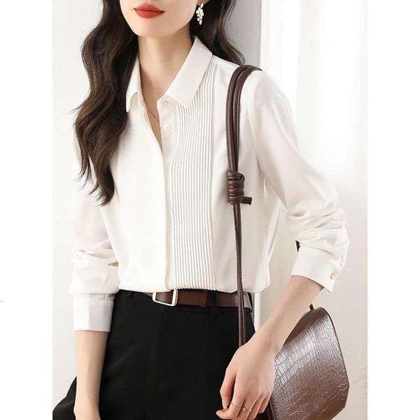 simple but stylish temperament long sleeved shirt for women spring white workplace
simple but stylish temperament long sleeved shirt for women spring white workplace
