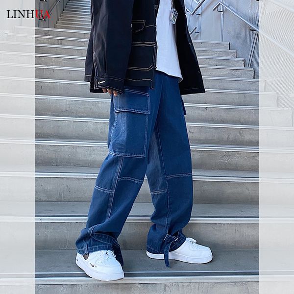 men s jeans linhua men wide leg mens spring cargo pants hip hop streetwear loose straight baggy denim pants male work jeans 230814, Blue
men s jeans linhua men wide leg mens spring cargo pants hip hop streetwear loose straight baggy denim pants male work jeans 230814, Blue