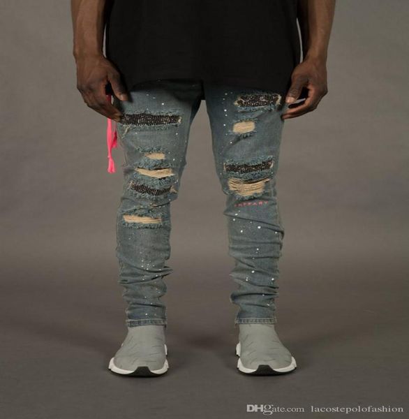 mens designer jeans fashion holes and rhine ornament pencil pants homme zipper fly light washed trousers1368295, Blue
mens designer jeans fashion holes and rhine ornament pencil pants homme zipper fly light washed trousers1368295, Blue