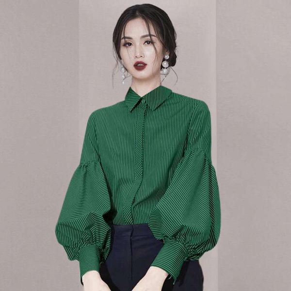autumn womens blouses years clothing french loose lantern long sleeved green shirt slimming top, White
autumn womens blouses years clothing french loose lantern long sleeved green shirt slimming top, White