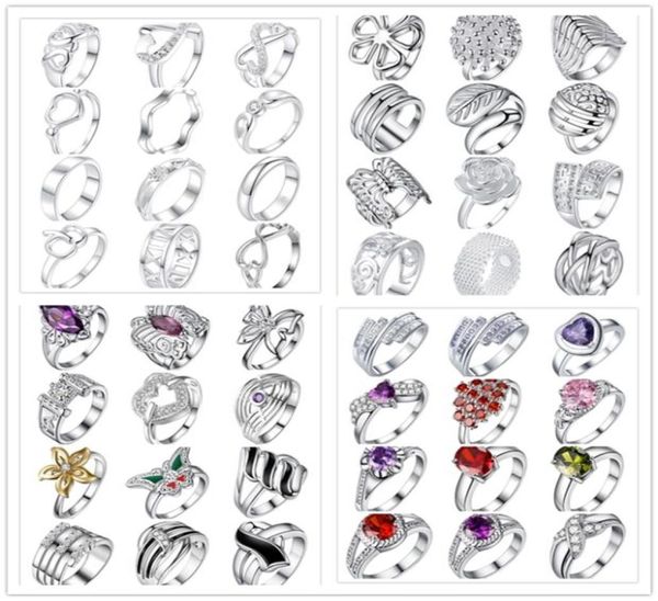 48pcslot mixed style 925 sterling silver plated finger ring with zircon fashion cute party gift jewelry for women mixed size 9919420, Golden;silver
48pcslot mixed style 925 sterling silver plated finger ring with zircon fashion cute party gift jewelry for women mixed size 9919420, Golden;silver
