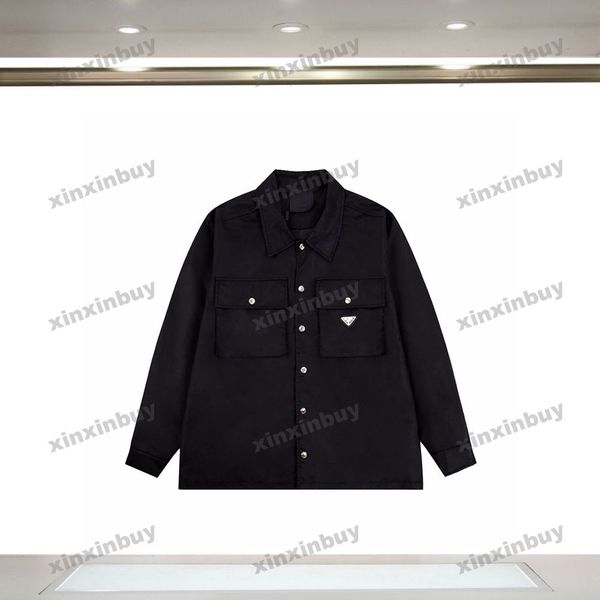 xinxinbuy men designer coat jacket metal triangle label nylon pocket long sleeve women gray black khaki s-2xl, Black;brown
xinxinbuy men designer coat jacket metal triangle label nylon pocket long sleeve women gray black khaki s-2xl, Black;brown