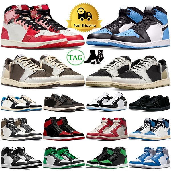 og 1 1s high basketball shoes men women unc toe lucky green patent black white reverse mocha olive lost travis and found mens trainers outdo, White;red
og 1 1s high basketball shoes men women unc toe lucky green patent black white reverse mocha olive lost travis and found mens trainers outdo, White;red