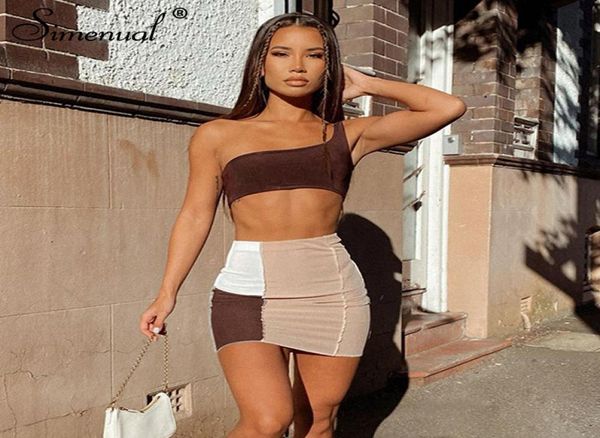 simenual ribbed patchwork two piece sets one shoulder tank and skirts women skinny vintage streetwear coord outfits club z0129010782, Gray
simenual ribbed patchwork two piece sets one shoulder tank and skirts women skinny vintage streetwear coord outfits club z0129010782, Gray
