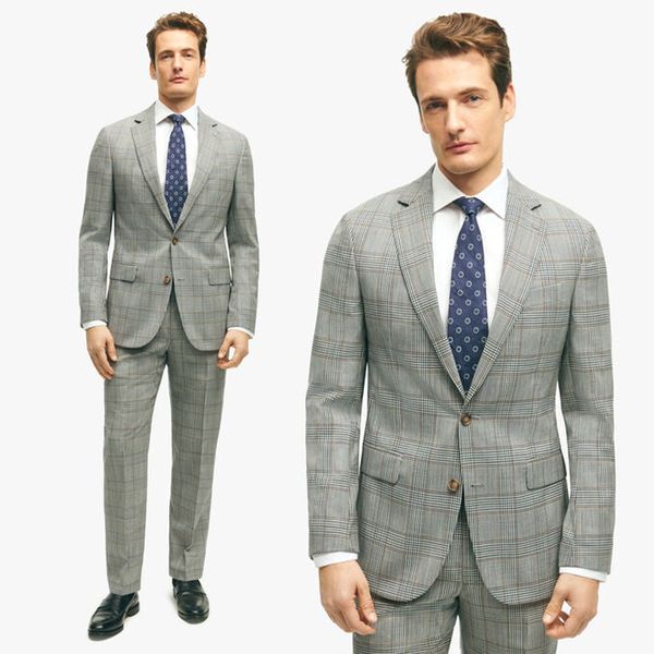 plaid classic men suits for wedding notched lapel groom wear slim fit tuxedos business office 2 pcs customize jacket with pants, Black;gray
plaid classic men suits for wedding notched lapel groom wear slim fit tuxedos business office 2 pcs customize jacket with pants, Black;gray