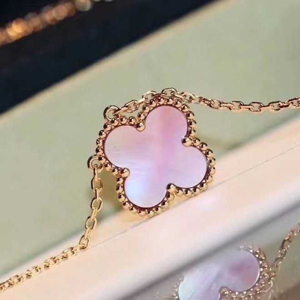 

Designer Four-leaf clover luxury top jewelry accessories for women Cleef Necklace Simple V Gold Thickened 18K Rose Plated Fashion Pendant