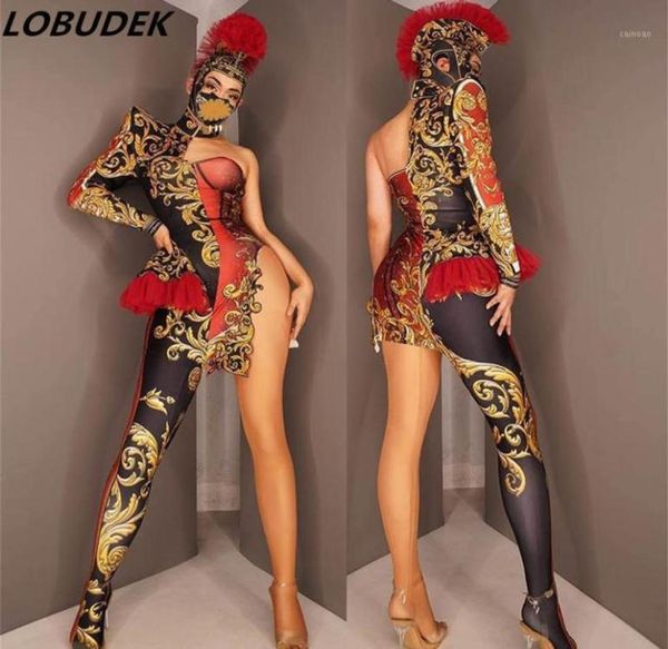 stage wear nightclub women men team dance costume vintage print one shoulder jumpsuit headgear uniform outfit cosplay show we9774529, Black;red
stage wear nightclub women men team dance costume vintage print one shoulder jumpsuit headgear uniform outfit cosplay show we9774529, Black;red