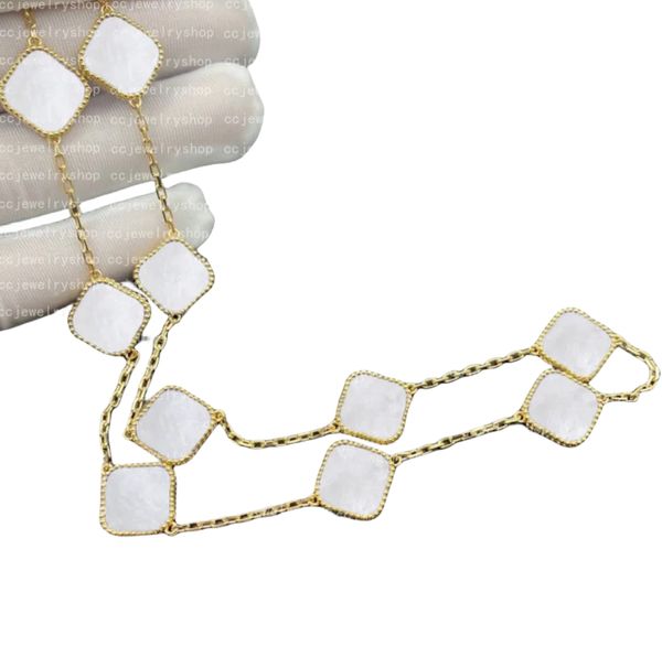Designer Four leaf Clover Luxury Top jewelry accessories 45CM-Fashion Classic Agate Necklace Long Ten 10 Flowers Pendant Mother-of-Pearl for Women Girl charm Van Clee
Designer Four leaf Clover Luxury Top jewelry accessories 45CM-Fashion Classic Agate Necklace Long Ten 10 Flowers Pendant Mother-of-Pearl for Women Girl charm Van Clee