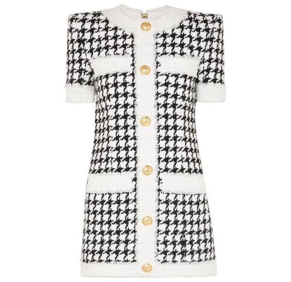 fall winter designer dress women039s short sleeve fringed houndstooth tweed dress8952761, Black;gray
fall winter designer dress women039s short sleeve fringed houndstooth tweed dress8952761, Black;gray