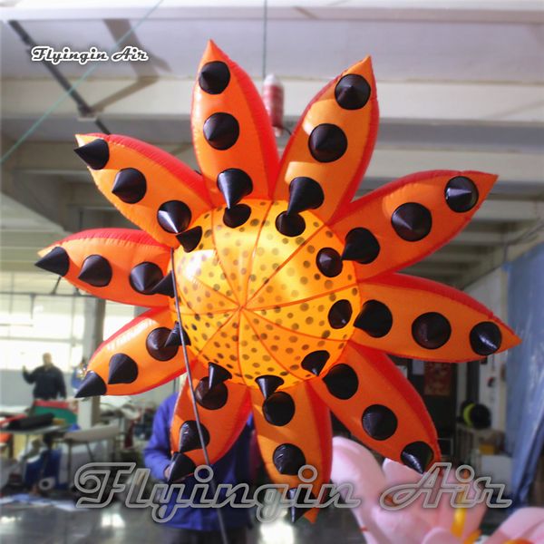 Image of wholesale Customized Hanging Lighting Inflatable Flower 2m/3m Air Blow Up Artificial Sunflower For Concert Stage And Party Decoration