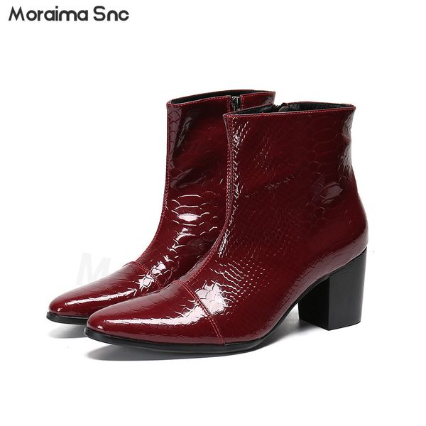 boots men s leather 8cm high heel thick personality stage bar pointed snake pattern black wine red 230814
boots men s leather 8cm high heel thick personality stage bar pointed snake pattern black wine red 230814