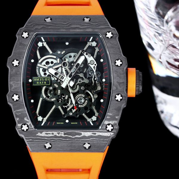 rm35-01 sport mens watches ntpt carbon fiber wristwatch rmul3 automatic mechanical openworked dial sapphire crystal tonneau casual watch wat, Slivery;brown
rm35-01 sport mens watches ntpt carbon fiber wristwatch rmul3 automatic mechanical openworked dial sapphire crystal tonneau casual watch wat, Slivery;brown