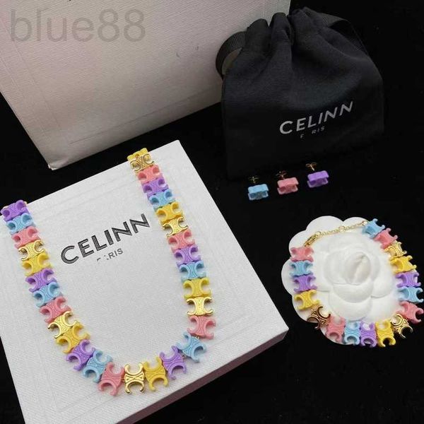 bracelet, earrings & necklace designer new brass material english letter dopamine colorful high grade triumphal arch exquisite jewelry set f, Black
bracelet, earrings & necklace designer new brass material english letter dopamine colorful high grade triumphal arch exquisite jewelry set f, Black