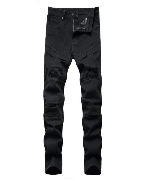 men039s biker jeans black white pleated denim pants plus size slim straight classic trousers3099726, Blue
men039s biker jeans black white pleated denim pants plus size slim straight classic trousers3099726, Blue