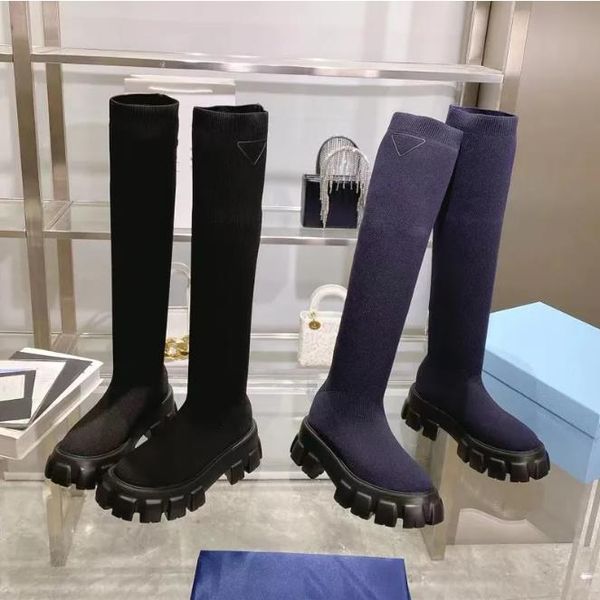women monolith knit boots luxury designer spring and autumn style new flying weave thick sole boots casual shoes fashion high-quality nylon, Black
women monolith knit boots luxury designer spring and autumn style new flying weave thick sole boots casual shoes fashion high-quality nylon, Black
