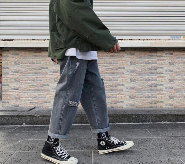 men stylish ripped jean baggy style denim pants slim straight frayed trousers7498899, Blue
men stylish ripped jean baggy style denim pants slim straight frayed trousers7498899, Blue
