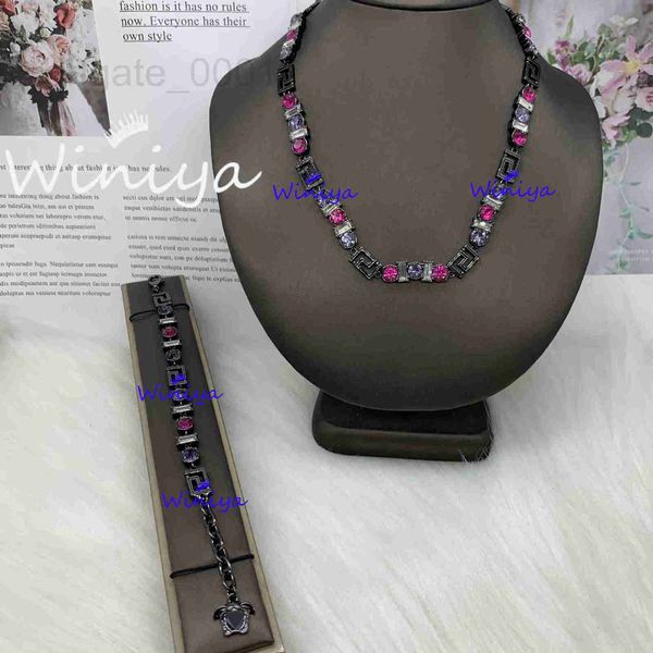 bracelet & necklace designer set new colorful diamond colored medusa light luxury baroque jewelry yn0k, Silver
bracelet & necklace designer set new colorful diamond colored medusa light luxury baroque jewelry yn0k, Silver