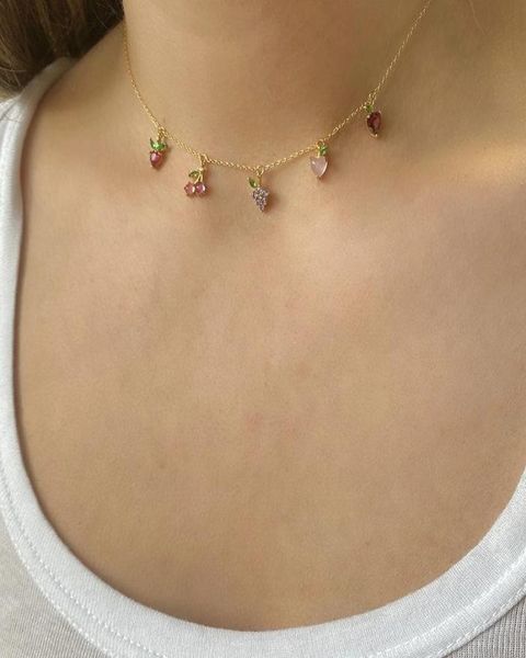 cubic zirconia choker necklace grape cherry banana peach bling women fashion 18k gold plated luxury iced out fruit pendant collar 2791034, Silver
cubic zirconia choker necklace grape cherry banana peach bling women fashion 18k gold plated luxury iced out fruit pendant collar 2791034, Silver