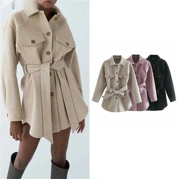 women fashion with belt loose woolen jacket coat vintage long sleeve winter coat elegant female outerwear chic overcoat 201222, Black
women fashion with belt loose woolen jacket coat vintage long sleeve winter coat elegant female outerwear chic overcoat 201222, Black