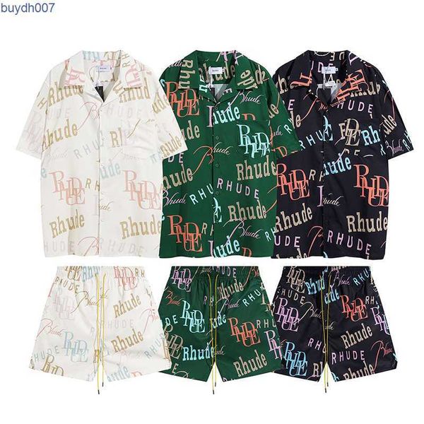 zfug men's shorts 23s trendy brand rhude full print letters casual short sleeved shirt set for men women high street shirts, White;black 
zfug men's shorts 23s trendy brand rhude full print letters casual short sleeved shirt set for men women high street shirts, White;black
