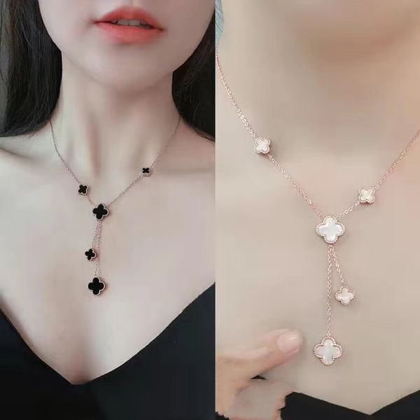 new double-sided four leaf grass necklace for women with colorless tassel collar chain for women, light luxury, simple pendant, net red tide, Golden;silver
new double-sided four leaf grass necklace for women with colorless tassel collar chain for women, light luxury, simple pendant, net red tide, Golden;silver