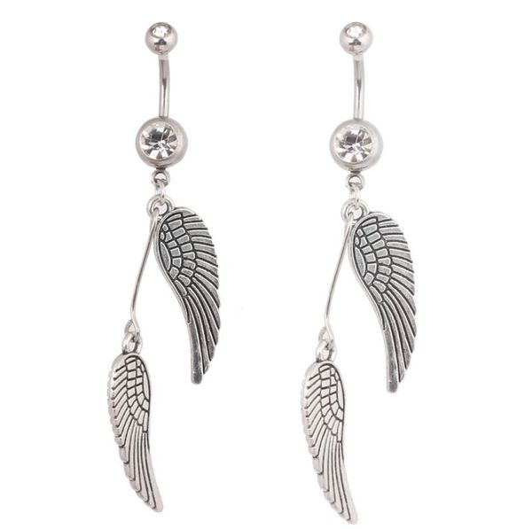 wing feather rhinestone crystal navel belly bar button barbell rings body piercing8332964, Silver
wing feather rhinestone crystal navel belly bar button barbell rings body piercing8332964, Silver