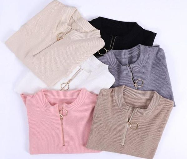 zipper sweater women oneck white jumper full sleeve solid elastic soft female pullovers fashion knitted ladies sweaters5170664, White;black
zipper sweater women oneck white jumper full sleeve solid elastic soft female pullovers fashion knitted ladies sweaters5170664, White;black