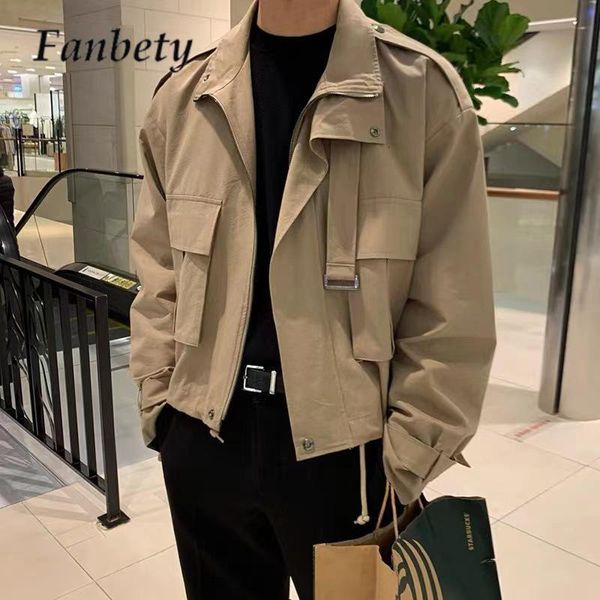 men s jackets 2023 korean men motorcycle jacket autumn fashion apricot solid color short trench coat all match zipper big pockets cardigan 2, Black;brown
men s jackets 2023 korean men motorcycle jacket autumn fashion apricot solid color short trench coat all match zipper big pockets cardigan 2, Black;brown