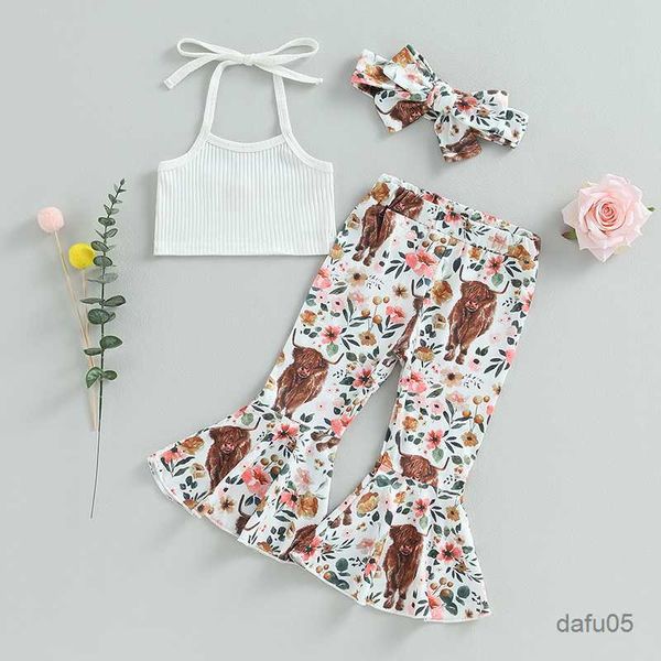 clothing sets 2023-05-31 lioraitiin 0-4years baby kid girls fall 3pcs fashiong clothing tie-up halterneck vest flower cow print flare pants, White
clothing sets 2023-05-31 lioraitiin 0-4years baby kid girls fall 3pcs fashiong clothing tie-up halterneck vest flower cow print flare pants, White