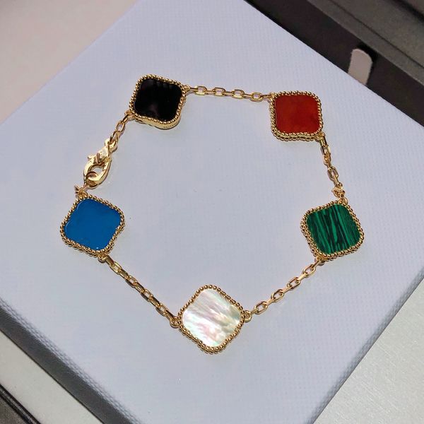 woman chain bracelets four leaf clover designer van bracelet luxury jewelry women gold charm bracelet 8343, Black
woman chain bracelets four leaf clover designer van bracelet luxury jewelry women gold charm bracelet 8343, Black