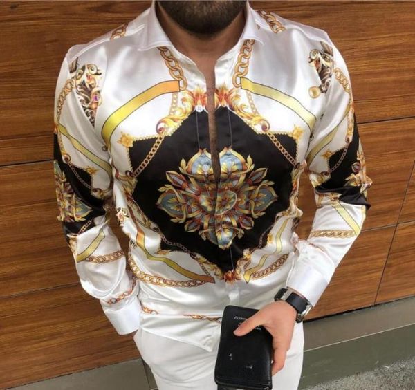 men039s casual shirts deluxe gold suit silk satin digital printed shirt slim length long sleeve party m3xl8225720, White;black
men039s casual shirts deluxe gold suit silk satin digital printed shirt slim length long sleeve party m3xl8225720, White;black