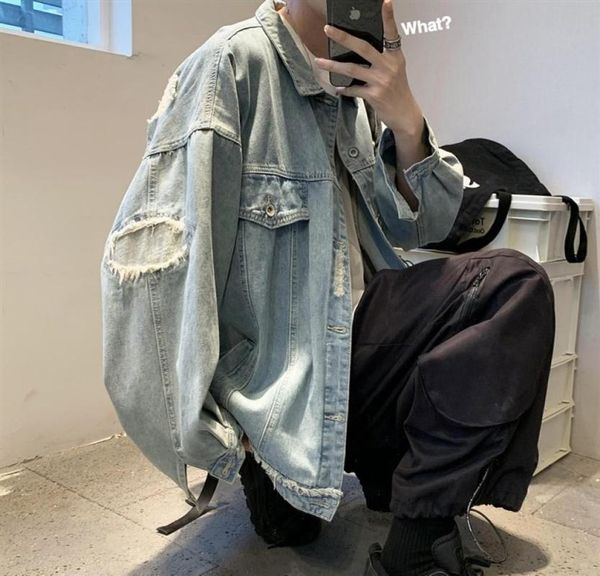 godlikeu jean coat mens summer hole street spring autumn korean trend clothes cowboy denim ripped jacket78780021028568, Black;brown
godlikeu jean coat mens summer hole street spring autumn korean trend clothes cowboy denim ripped jacket78780021028568, Black;brown