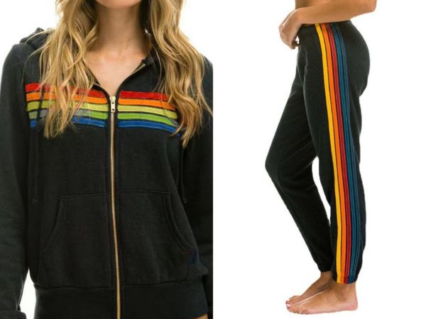 women's tracksuits women long sleeve jacket pants rainbow set sports two pieces suit outfit harajuku women's casual suits, Gray
women's tracksuits women long sleeve jacket pants rainbow set sports two pieces suit outfit harajuku women's casual suits, Gray